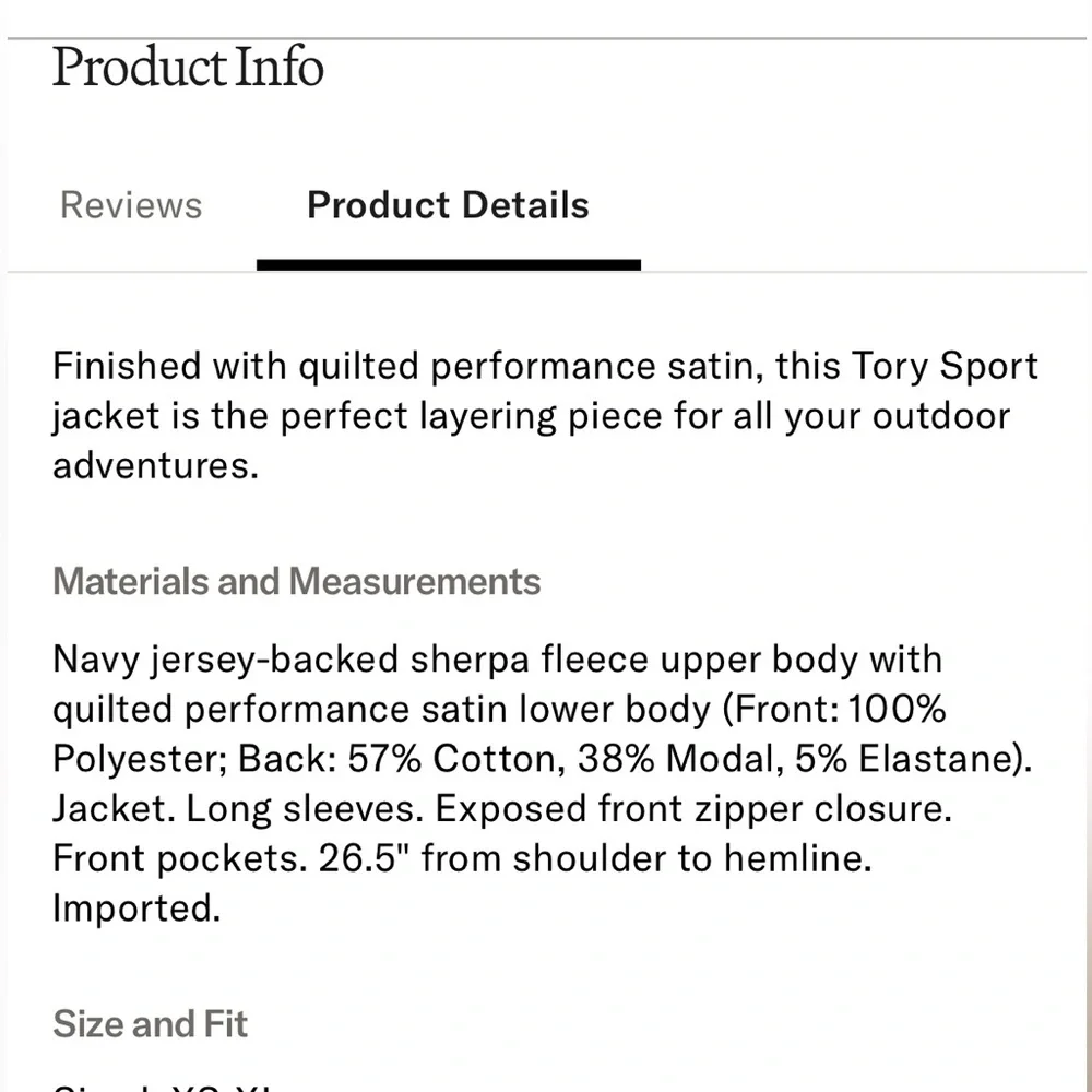 Tory Sport Women's Quilted Sherpa Jacket Medium - Picture 5 of 12